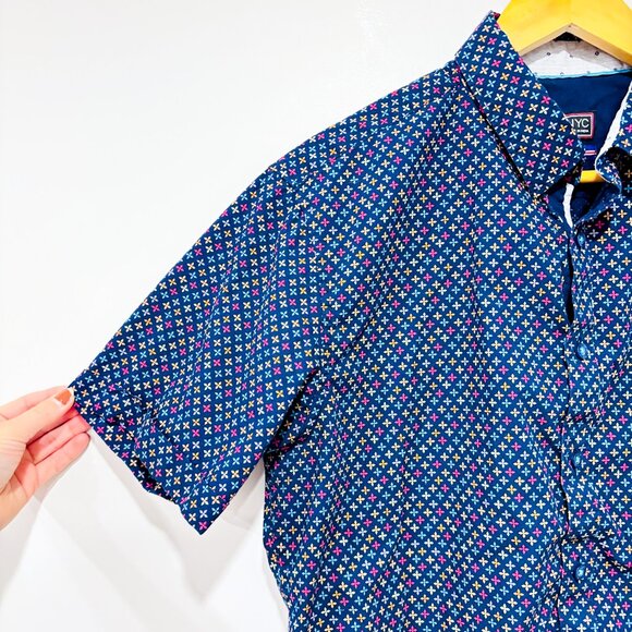 LON NYC | Navy multicolour floral short-sleeve shirt | Medium * - Picture 3 of 6